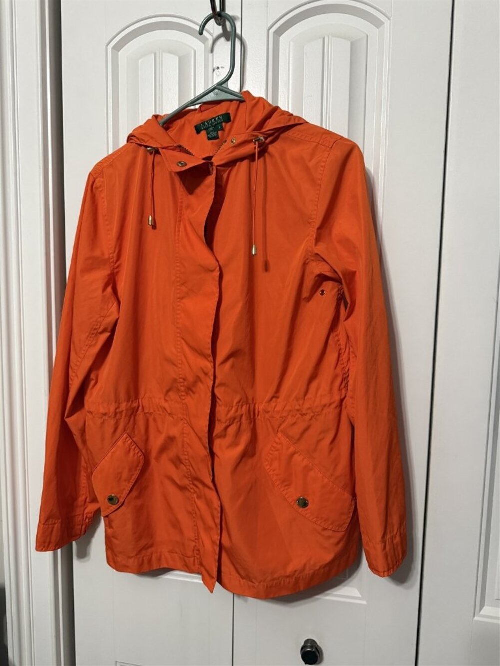Lauren Ralph Lauren Women Light Hooded Rain Windbreaker Jacket Small Full Zip
